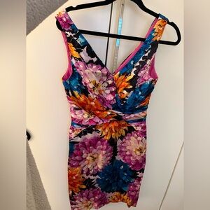 Kay Unger Multicolor Floral Mini Dress